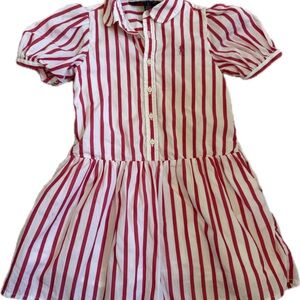 Polo Ralph Lauren Pink and White Striped Dress 4T